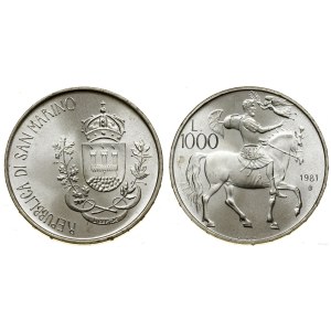 San Marino, 1,000 lire, 1981, Rome