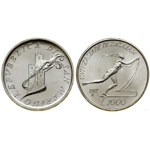 San Marino, 1.000 Lire, 1987, Rom