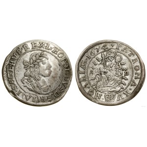 Hungary, 6 kreuzers, 1674 KB, Kremnica
