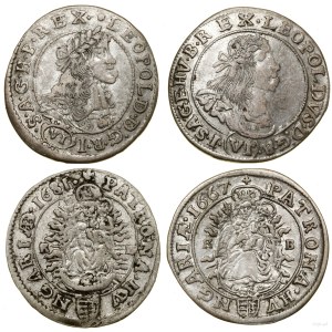 Ungarn, Set mit 2 x 6 Kreuzen, 1667 KB, 1681 KB, Kremnica