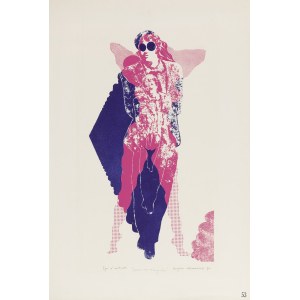 Lucjan Mianowski (1933, Strzemieszyce – 2009, Poznań), “A Walk in a Pink Meadow,” 1970