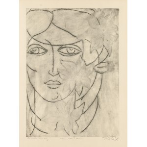 Stanisław Dawski (1905, Dorohusk – 1990, Warsaw), Woman and Flowers, 1950s