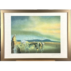 Salvador Dalí (1904-1989),, La Licorne Allègre, ou la Métamorphose des plantes (Szczęśliwy jednorożec, czyli Metamorfoza roślin), ok. 1970 r. (1931)