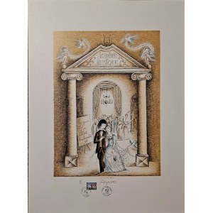 Raymond Peynet (1908-1999), Vous avez aimé chérie? (The lovers: at the opera lub Mozart's Concert),1985