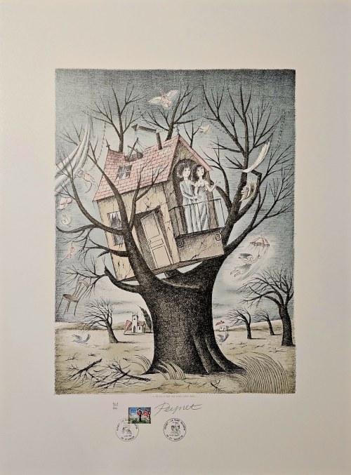 Raymond Peynet (1908-1999), Il en a fait un vent cette nuit (Ależ wiało tej nocy), z cyklu: 