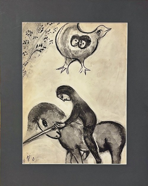 Marc Chagall (1887-1985 ), Zazdrosny i okrutny mąż (Le Mari Jaloux et Cruel ), z cyklu: 