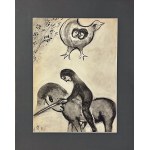 Marc Chagall (1887-1985 ), Zazdrosny i okrutny mąż (Le Mari Jaloux et Cruel ), z cyklu: 