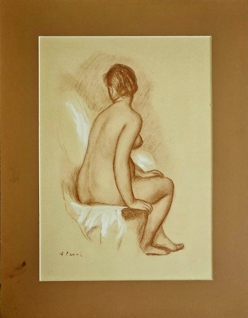 Pierre-Auguste Renoir (1841-1919), Nue assise de dos (Siedzący akt od tyłu) z cyklu „Hommage aux Collettes” , 1950