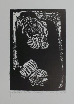 Jerzy Duda-Gracz, Żyd z księgą z cyklu „Judaica”(1964, odbitka późniejsza)