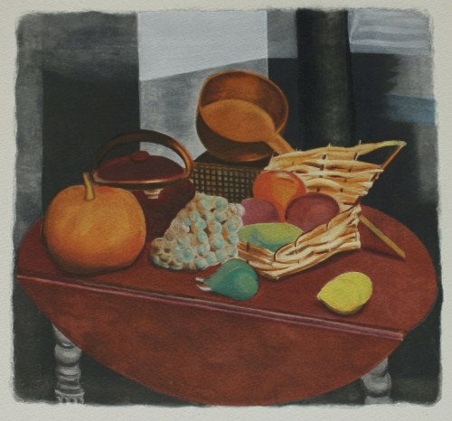 Mojżesz Kisling wg, Martwa natura na stoliku( z albumu „L'épopée bohémienne, Aux dépens d'un amateur”, Héron de Villefosse, Paris, 1959)