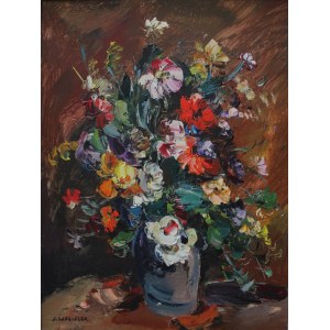 Józef Wasiołek, Flowers in a Blue Vase