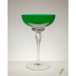 Set of 5 tall martini glasses, beautiful artistic glassware.