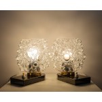 A pair of Art Deco-style table lamps with stone bases. 1960s.