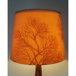 Ceramic table lamp with an original shade made of thickly woven fabric, Denmark, 1960s.