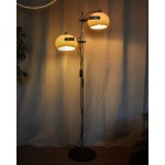 Floor lamp, metal base, plastic shades, 1970s.