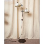Floor lamp, metal base, plastic shades, 1970s.