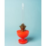 The "Victoria" kerosene lamp, designed by Michael Bang in 1967, Holmegaard, Denmark.