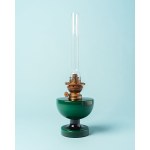 The “Victoria” kerosene lamp, designed by Michael Bang in 1967, Holmegaard, Denmark.