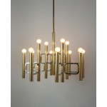 A mid-century-style chandelier designed by Gaetano Sciolari, Italy, 1970s.