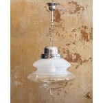 Ceiling lamp, delicately shaded glass, Italy, 1980s.