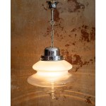 Ceiling lamp, delicately shaded glass, Italy, 1980s.