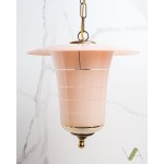A ceiling lamp made entirely of powder-pink glass. 1950s/1960s.