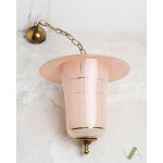 A ceiling lamp made entirely of powder-pink glass. 1950s/1960s.
