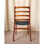 A beautiful chair made of teak wood, with a vinyl-covered seat. Germany, 1970s.