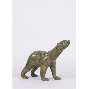 Sculpture en marbre vert représentant un ours polaire