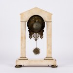 Alabaster and gilded bronze tympanum pendulum clock, 19th century