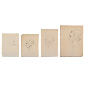 Emilio Ambron (Rím 1905 – Florencia 1996) Súbor štyroch kresieb zobrazujúcich ženské profily