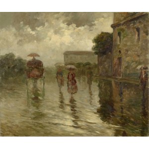 Tito Corbella (Pontremoli, 1885 – Rome, 1966) Walking in the Rain