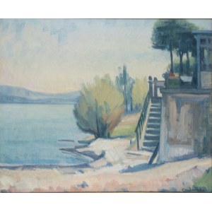 École italienne, XXe siècle, Vue sur le lac