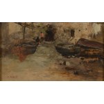 Ezelino Briante, (Napoli 1901 - Roma 1971) Boats stranded on the shore