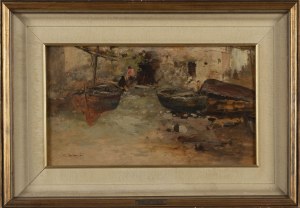 Ezelino Briante, (Napoli 1901 - Roma 1971) Boats stranded on the shore