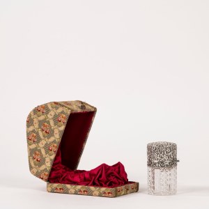 Crystal and silver perfume holder, Birmingham, England 1876