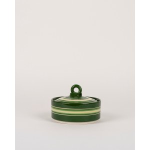Glazed ceramic container with lid, Rometti Umbertide, 1940s