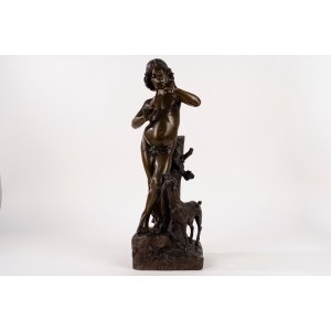 French School, 19th century, *Bronze Flute Player*, *Idylle*