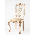 Six lacquered and gilded wooden chairs, Venice, 18th century