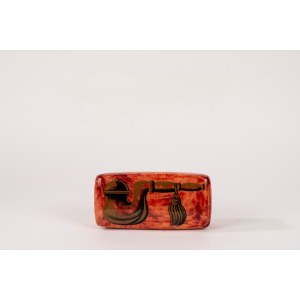 Lacquered and painted wooden and parchment box, Aldo Tura, 1950s