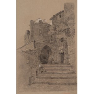 Ettore Ferrari (Rome, 1845–1929), Glimpse of Olevano Romano
