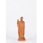Terracotta sculpture depicting a classical figure with a lyre