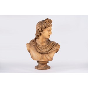 Large terracotta bust of Apollo