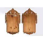 Pair of carved and gilded wooden mirrors, 19th century