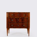 Louis XVI-style inlaid wooden chest of drawers