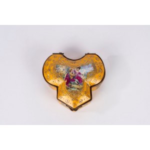 Polychrome porcelain jewelry box, Sèvres manufacture, 19th century