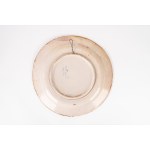 Large decorative plate in historiated and lustre majolica, Santarelli