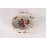 Polychrome porcelain candy dish with lid, Volkstedt, 20th century