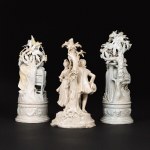 Three glazed earthenware sculpture groups, Bunato Bassano