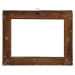 Antique frame made of carved, ebonized, and gilded wood